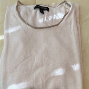Banana Republic Factory Ivory Sweater with Silver Trim